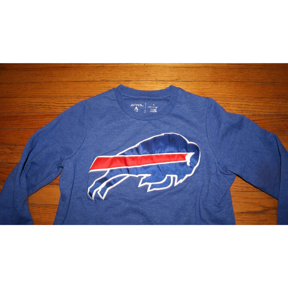 Buffalo Bills Womens Small Blue Crewneck Sweatshirt Antigua BIG Logo - Picture 2 of 8